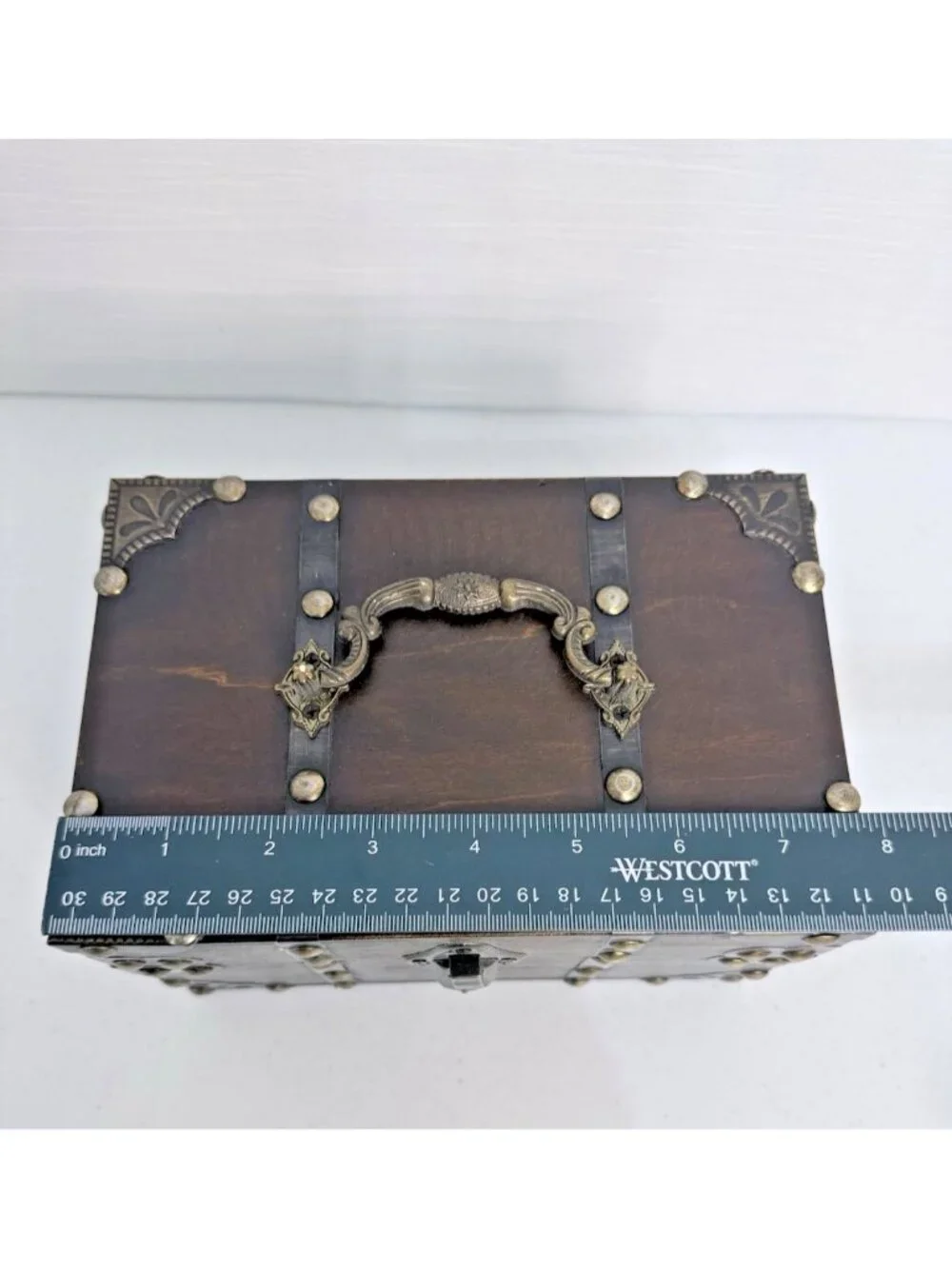 Wooden Storage Chest Box Decor with Greenery